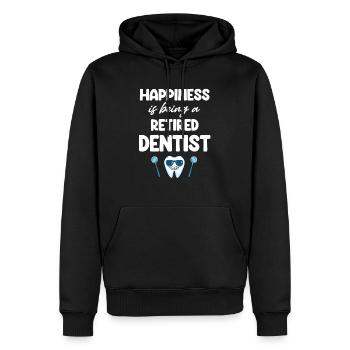Happiness is being a retired dentist, - Men’s Premium Organic Hoodie - black - Front - Nico (187cm)