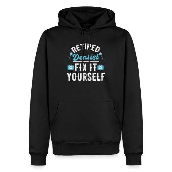 Dentiste à la retraite, réparez-le vous-même - Sweat à capuche Premium bio Homme - noir - Devant - Nico (187cm)