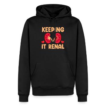 Halten Sie Es Nieren Lustig - Männer Premium Bio Hoodie - Schwarz - Vorne - Nico (187cm)