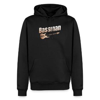 Bassist Lustiger Bassist Gitarrist Metalcore - Männer Premium Bio Hoodie - Schwarz - Vorne - Nico (187cm)
