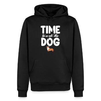 Il est temps de promener le chien chien chien - Sweat à capuche Premium bio Homme - noir - Devant - Nico (187cm)