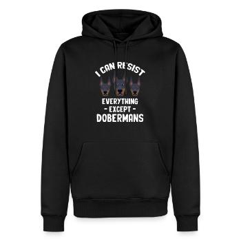 Ich Kann Allem Widerstehen, Außer - Männer Premium Bio Hoodie - Schwarz - Vorne - Nico (187cm)