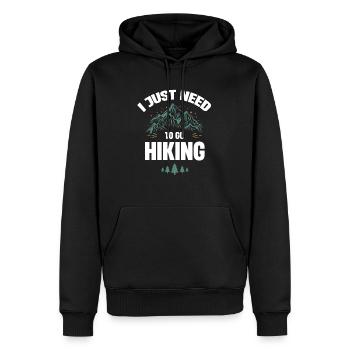 Ich Muss Nur Wandern Gehen Lustiger Wanderer - Männer Premium Bio Hoodie - Schwarz - Vorne - Nico (187cm)