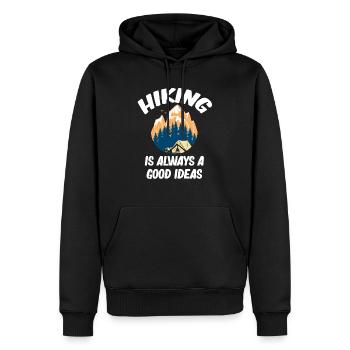 Wandern Ist Immer Eine Gute Idee Lustige Wanderer - Männer Premium Bio Hoodie - Schwarz - Vorne - Nico (187cm)