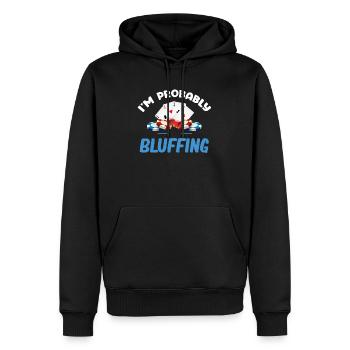 Ich Bluffe Wahrscheinlich Einen Lustigen - Männer Premium Bio Hoodie - Schwarz - Vorne - Nico (187cm)