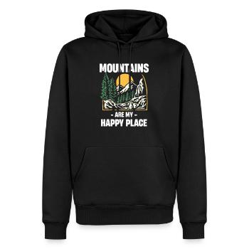 Berge Sind Mein Glücklicher Ort Lustige Wanderer - Männer Premium Bio Hoodie - Schwarz - Vorne - Nico (187cm)