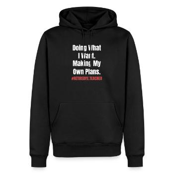 Glück Ist, Ein Pensionierter Sportlehrer Und - Männer Premium Bio Hoodie - Schwarz - Vorne - Nico (187cm)