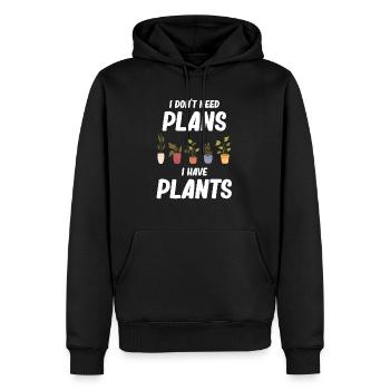 Ich Brauche Keine Pläne Ich Habe Pflanzen - Männer Premium Bio Hoodie - Schwarz - Vorne - Nico (187cm)