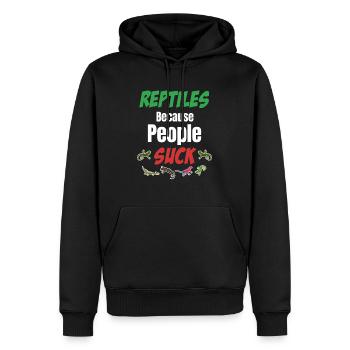 Reptilien, Weil Menschen Herpetologen Drachen - Männer Premium Bio Hoodie - Schwarz - Vorne - Nico (187cm)