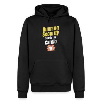 Running a security test is my - Men’s Premium Organic Hoodie - black - Front - Nico (187cm)