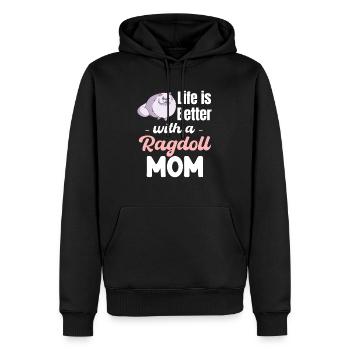 La vie est meilleure avec une maman Ragdoll - Sweat à capuche Premium bio Homme - noir - Devant - Nico (187cm)