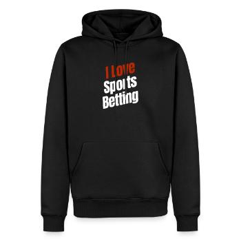 J’aime les paris sportifs paris hippiques Derby - Sweat à capuche Premium bio Homme - noir - Devant - Nico (187cm)