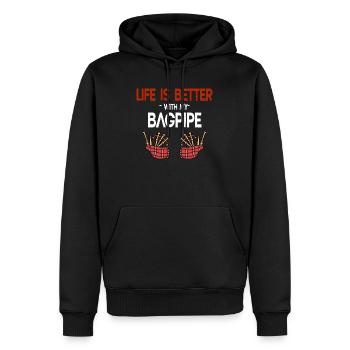 La vie est meilleure avec - Sweat à capuche Premium bio Homme - noir - Devant - Nico (187cm)