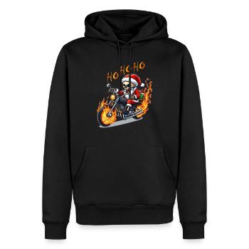 Evil Skeleton Santa - Men’s Premium Organic Hoodie - black - Front - Nico (187cm)
