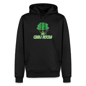 Cauli Rocks Blumenkohl Vegane Gesunde - Männer Premium Bio Hoodie - Schwarz - Vorne - Nico (187cm)