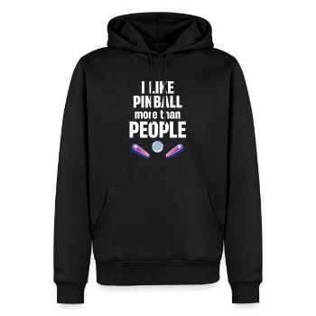 J’aime le flipper plus que les amateurs de flipper - Sweat à capuche Premium bio Homme - noir - Devant - Nico (187cm)