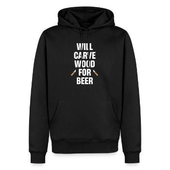 Wird Holz Für Bierschnitzer Schnitzen Handwerker - Männer Premium Bio Hoodie - Schwarz - Vorne - Nico (187cm)