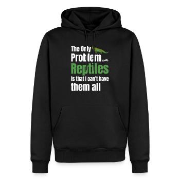 Das Einzige Problem Mit Reptilien: Herpetologe, - Männer Premium Bio Hoodie - Schwarz - Vorne - Nico (187cm)