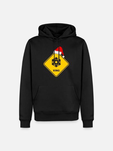 "snowflakes" with Santa hat - Men’s Premium Organic Hoodie - black