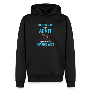 Bleiben Sie Ruhig Und Geben Sie Zu, Dass Sie - Männer Premium Bio Hoodie - Schwarz - Vorne - Nico (187cm)