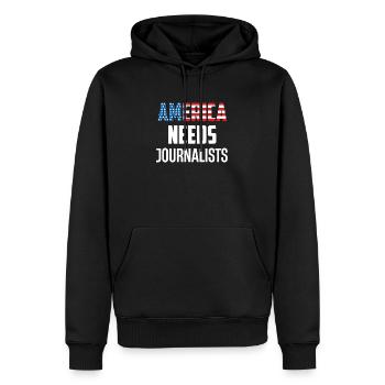 Amerika Braucht Journalisten: Autor, - Männer Premium Bio Hoodie - Schwarz - Vorne - Nico (187cm)