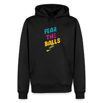 Peur Des Couilles Drôle - Sweat à capuche Premium bio Homme - noir - Devant - Nico (187cm)