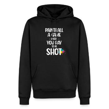 Paintball: Ein Spiel, Bei Dem Sie Dafür Bezahlen, - Männer Premium Bio Hoodie - Schwarz - Vorne - Nico (187cm)