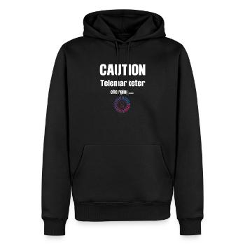 Attention aux frais de télévendeur - Sweat à capuche Premium bio Homme - noir - Devant - Nico (187cm)