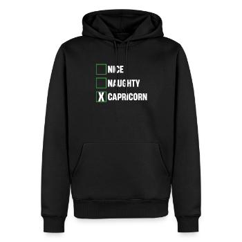 Horoscopes drôles mignons et coquins Capricorne - Sweat à capuche Premium bio Homme - noir - Devant - Nico (187cm)