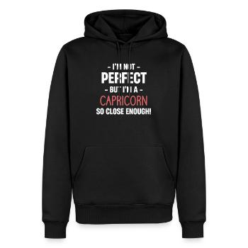 Je ne suis pas parfait, mais je suis un - Sweat à capuche Premium bio Homme - noir - Devant - Nico (187cm)
