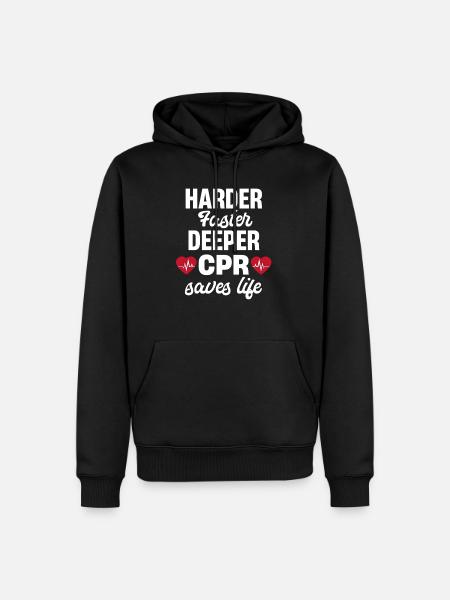 Harder, faster, deeper - Men’s Premium Organic Hoodie - black