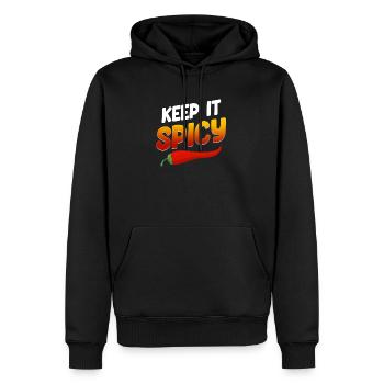 Gardez-le Amateur de cuisine épicée Cuisine coréenne - Sweat à capuche Premium bio Homme - noir - Devant - Nico (187cm)