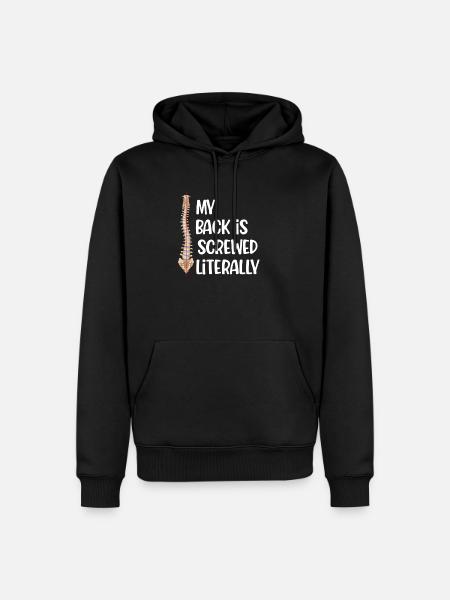 My back is literally screwed - Men’s Premium Organic Hoodie - black