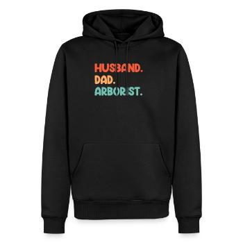 Ehemann. Papa. Baumpfleger. Papa Holzfäller - Männer Premium Bio Hoodie - Schwarz - Vorne - Nico (187cm)