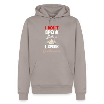 Carbonara Connaisseur Italiano Makkaroni Käse - Männer Premium Bio Hoodie - Taupe - Vorne - Nico (187cm)