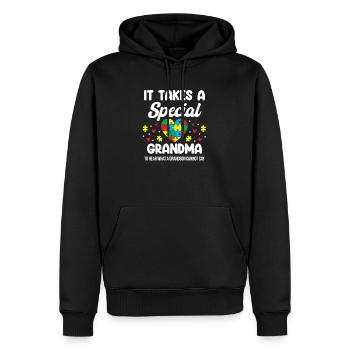 Il faut une grand-mère spéciale pour avoir un TDAH autiste - Sweat à capuche Premium bio Homme - noir - Devant - Nico (187cm)