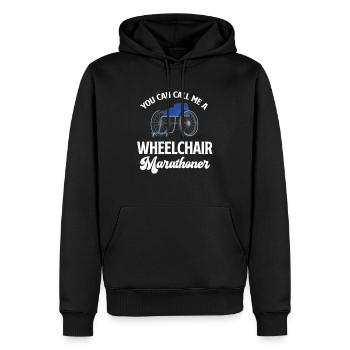 Vous pouvez m’appeler un marathonien en fauteuil roulant avec - Sweat à capuche Premium bio Homme - noir - Devant - Nico (187cm)
