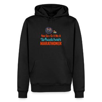 Vous pouvez m’appeler un marathonien en fauteuil roulant avec - Sweat à capuche Premium bio Homme - noir - Devant - Nico (187cm)