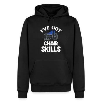 J’ai des compétences de chaise drôle paralympique - Sweat à capuche Premium bio Homme - noir - Devant - Nico (187cm)