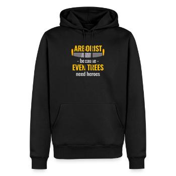 Les arboriculteurs, parce que les arbres aussi ont besoin de héros - Sweat à capuche Premium bio Homme - noir - Devant - Nico (187cm)