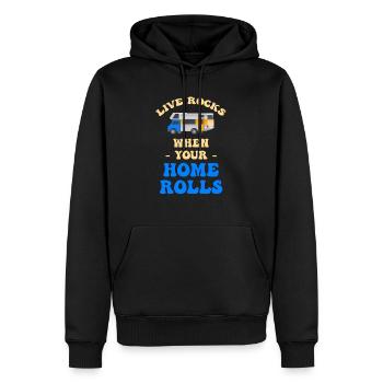 Life Rocks When Your Home Rolls Van Home - Men’s Premium Organic Hoodie - black - Front - Nico (187cm)