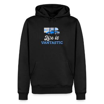 Life Is Vantastic Van Home Travelers - Men’s Premium Organic Hoodie - black - Front - Nico (187cm)