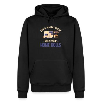 Life is always beautiful when your home - Men’s Premium Organic Hoodie - black - Front - Nico (187cm)