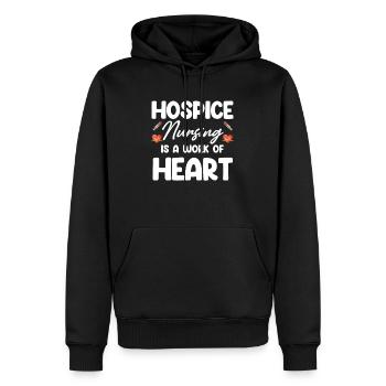 Les soins palliatifs sont un travail de cœur - Sweat à capuche Premium bio Homme - noir - Devant - Nico (187cm)