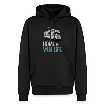 Home is Vanlife Traveling RV - Men’s Premium Organic Hoodie - black - Front - Nico (187cm)