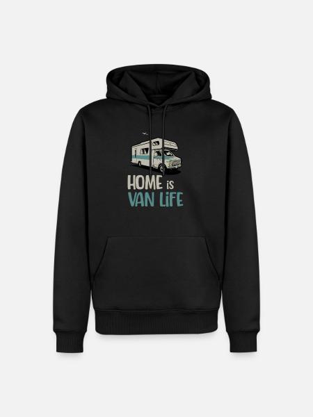 Home is Vanlife Traveling RV - Men’s Premium Organic Hoodie - black