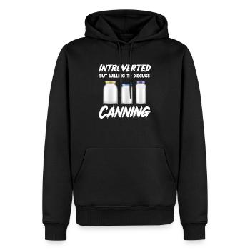 Introverti, mais prêt à parler de la - Sweat à capuche Premium bio Homme - noir - Devant - Nico (187cm)