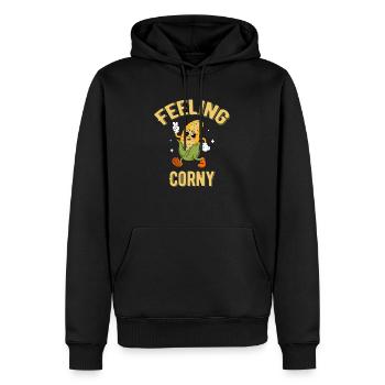 Feeling Corny Maïs Jeux De Mots Agricole - Sweat à capuche Premium bio Homme - noir - Devant - Nico (187cm)