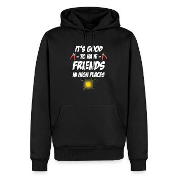 C’est bien d’avoir des amis à des postes élevés. - Sweat à capuche Premium bio Homme - noir - Devant - Nico (187cm)