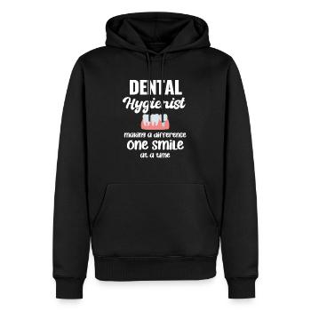 L’hygiéniste dentaire fait la différence - Sweat à capuche Premium bio Homme - noir - Devant - Nico (187cm)